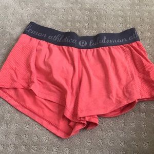 Coral lululemon shorts